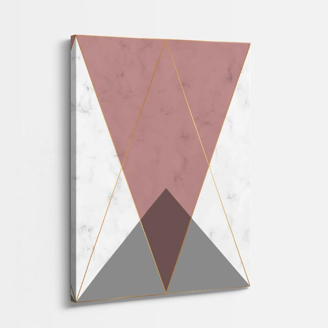 cuadro canvas abstracto geométrico pliegue rosado estilo contemporáneo
