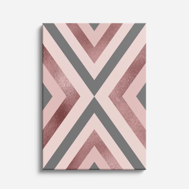cuadro canvas abstracto geométrico cumbre rosa estilo contemporáneo