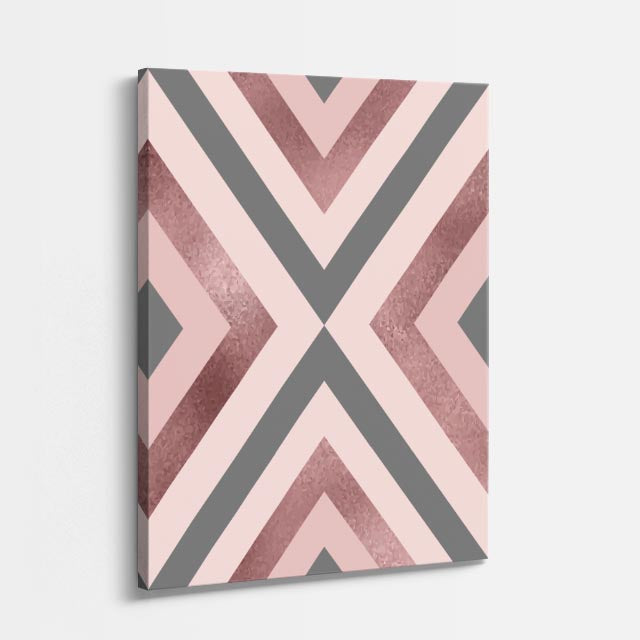 cuadro canvas abstracto geométrico cumbre rosa estilo contemporáneo