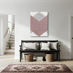 cuadro canvas abstracto geométrico chevron blanco estilo contemporáneo