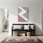 cuadro canvas abstracto geométrico pico rosa estilo contemporáneo