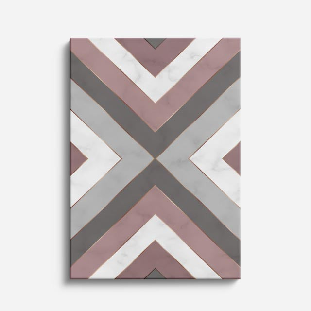 cuadro canvas abstracto geométrico tramo zigzag estilo contemporáneo