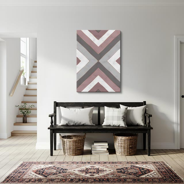 cuadro canvas abstracto geométrico tramo zigzag estilo contemporáneo
