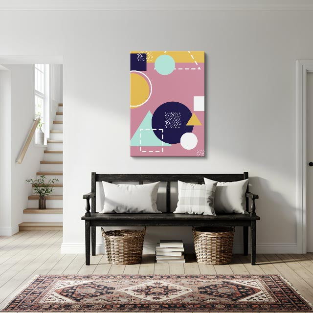 cuadro canvas abstracto geométrico x de mármol estilo contemporáneo