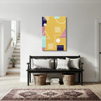 cuadro canvas abstracto geométrico memphis solar estilo contemporáneo