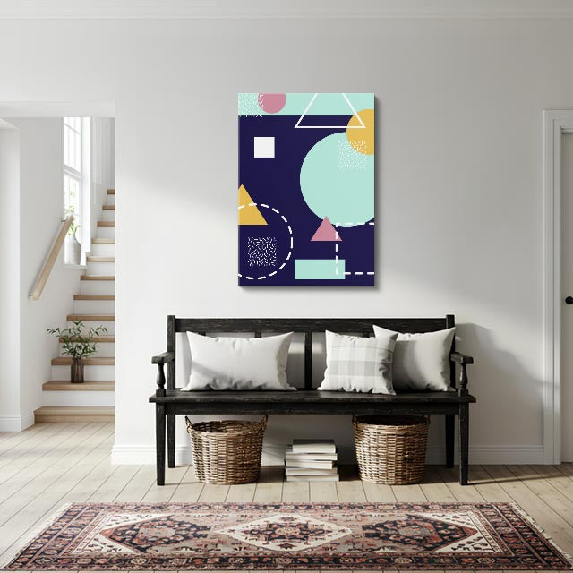 cuadro canvas abstracto geométrico plano fiesta estilo contemporáneo