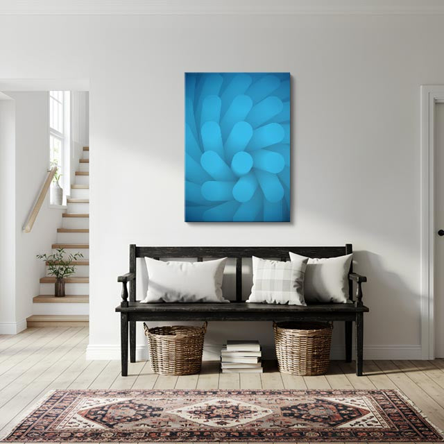 cuadro canvas abstracto geométrico pulso carmesí estilo contemporáneo