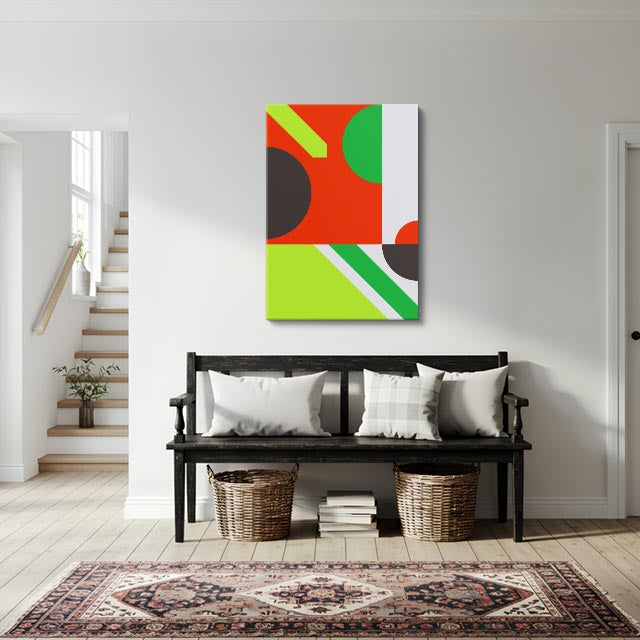 cuadro canvas abstracto geométrico cruce lúdico estilo contemporáneo
