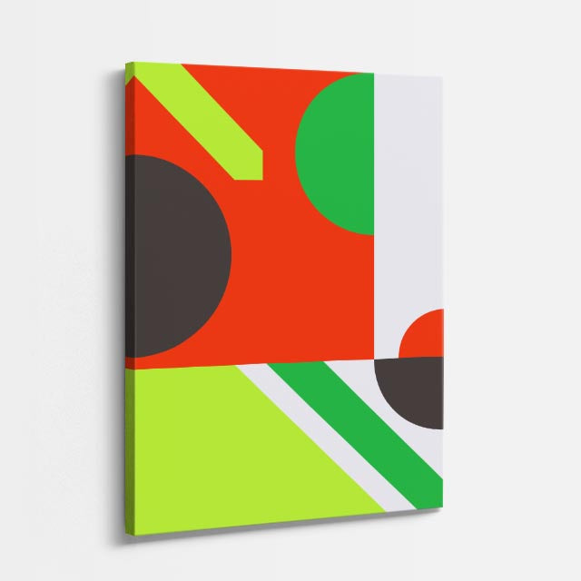 cuadro canvas abstracto geométrico cruce lúdico estilo contemporáneo