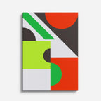 cuadro canvas abstracto geométrico corte memphis estilo contemporáneo