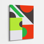 cuadro canvas abstracto geométrico corte memphis estilo contemporáneo