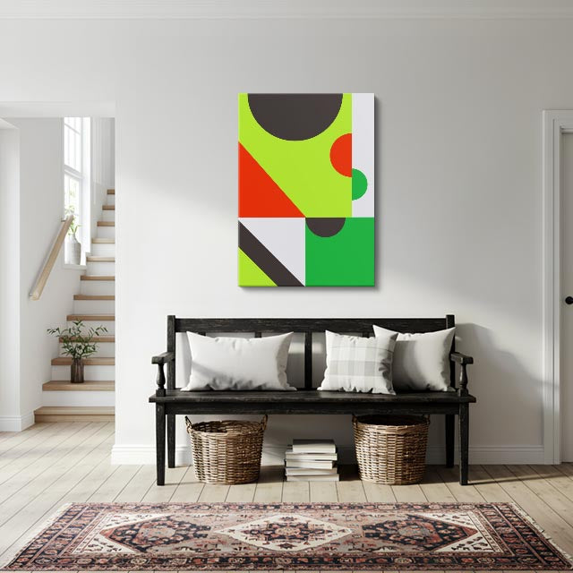 cuadro canvas abstracto geométrico bloque solar estilo contemporáneo