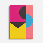 cuadro canvas abstracto geométrico curva fucsia estilo contemporáneo