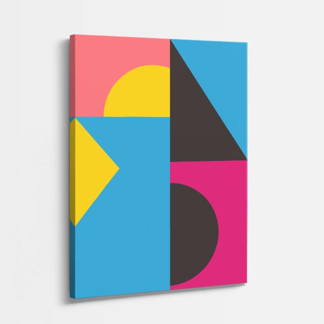 cuadro canvas abstracto geométrico plano primario estilo contemporáneo