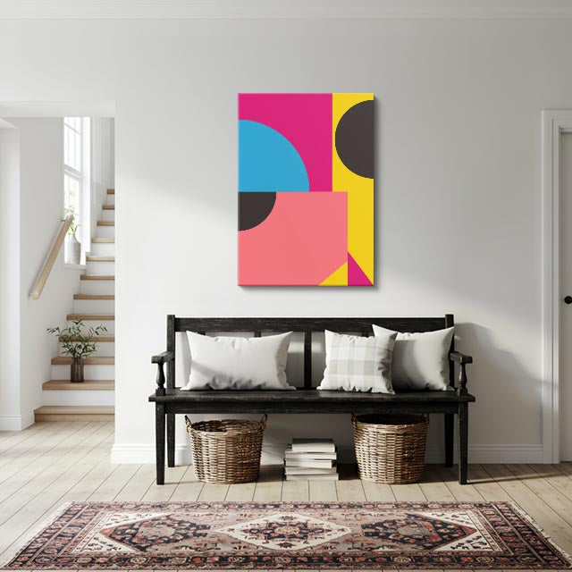 cuadro canvas abstracto geométrico ritmo pixel estilo contemporáneo