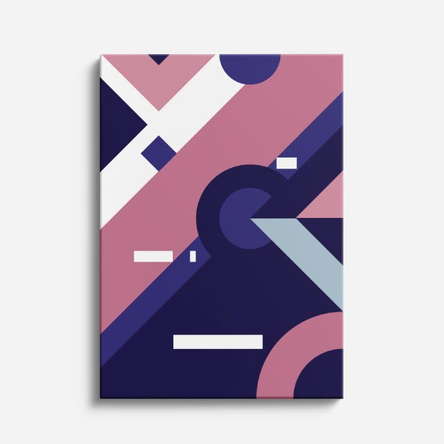 cuadro canvas abstracto geométrico remate malva estilo contemporáneo