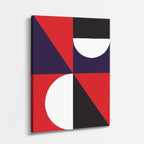 cuadro canvas abstracto geométrico esquina roja estilo contemporáneo