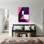 cuadro canvas abstracto geométrico panel magenta estilo contemporáneo