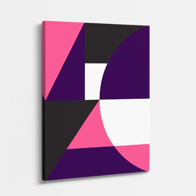 cuadro canvas abstracto geométrico panel magenta estilo contemporáneo