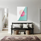 cuadro canvas abstracto geométrico círculo rosa estilo contemporáneo