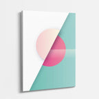 cuadro canvas abstracto geométrico círculo rosa estilo contemporáneo