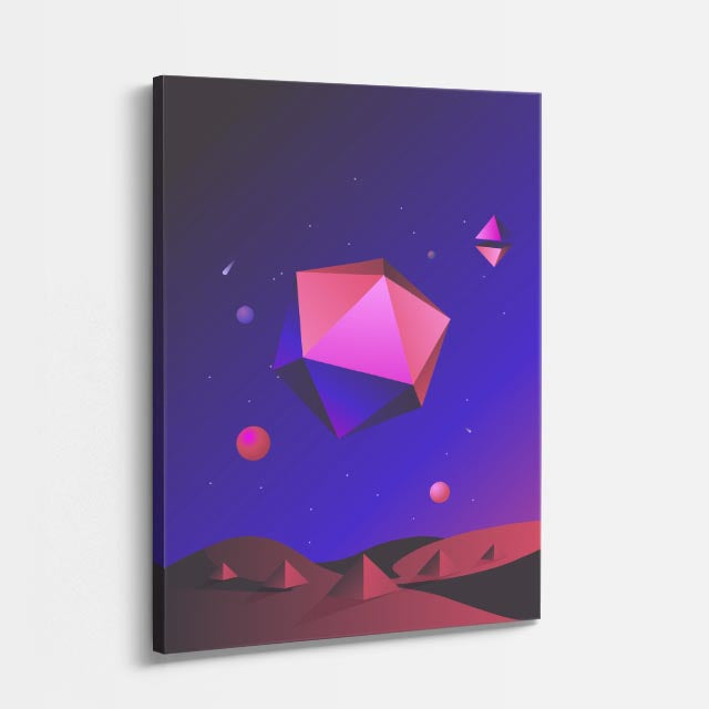 cuadro canvas abstracto geométrico prisma nocturno estilo contemporáneo