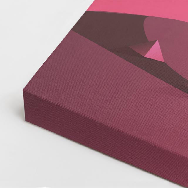cuadro canvas abstracto geométrico orbe coral estilo contemporáneo