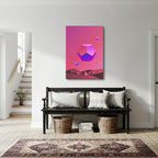 cuadro canvas abstracto geométrico orbe coral estilo contemporáneo