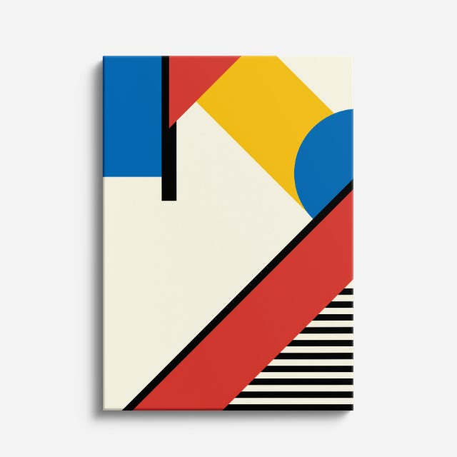 cuadro canvas abstracto geométrico plano bauhaus estilo contemporáneo