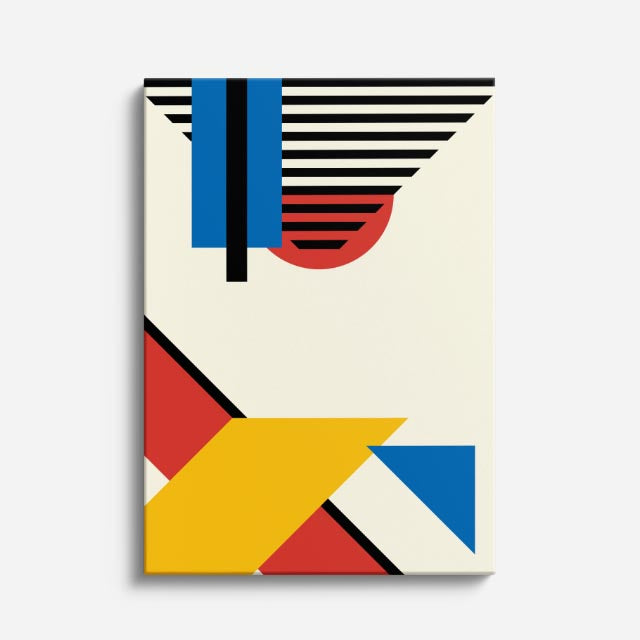 cuadro canvas abstracto geométrico trama bauhaus estilo contemporáneo