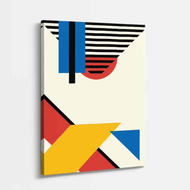 cuadro canvas abstracto geométrico trama bauhaus estilo contemporáneo