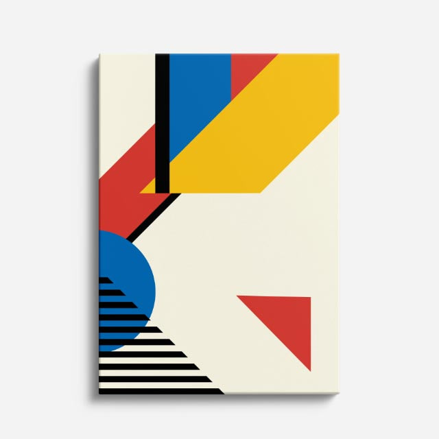 cuadro canvas abstracto geométrico cruce bauhaus estilo contemporáneo
