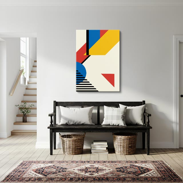 cuadro canvas abstracto geométrico cruce bauhaus estilo contemporáneo