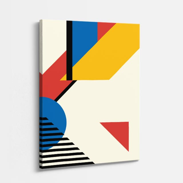 cuadro canvas abstracto geométrico cruce bauhaus estilo contemporáneo