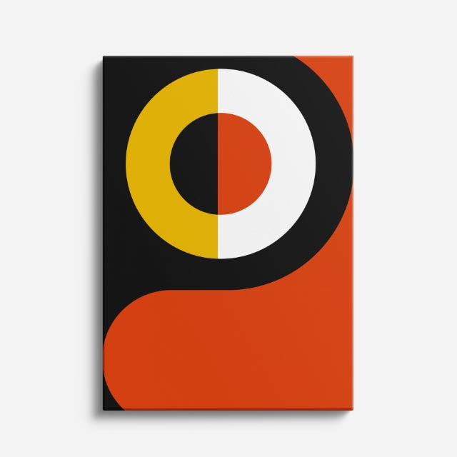 cuadro canvas abstracto geométrico círculo fuego estilo contemporáneo