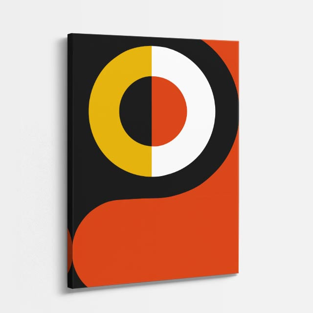 cuadro canvas abstracto geométrico círculo fuego estilo contemporáneo