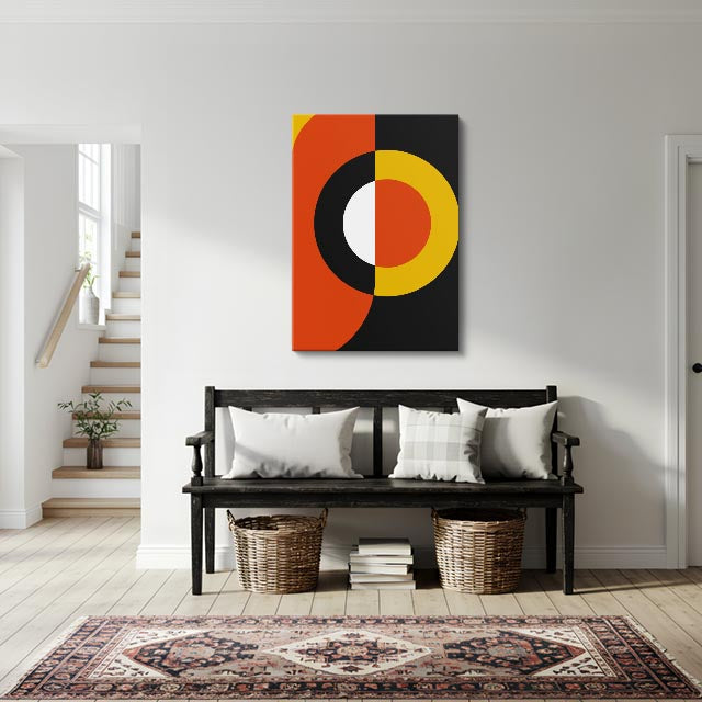 cuadro canvas abstracto geométrico anillo solar estilo contemporáneo