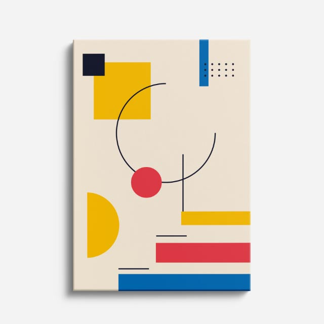 cuadro canvas abstracto geométrico trazos urbanos estilo contemporáneo
