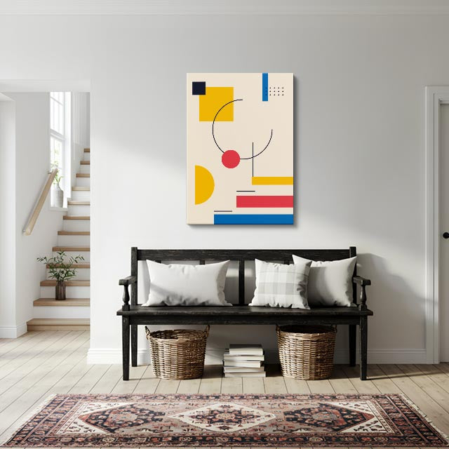 cuadro canvas abstracto geométrico trazos urbanos estilo contemporáneo