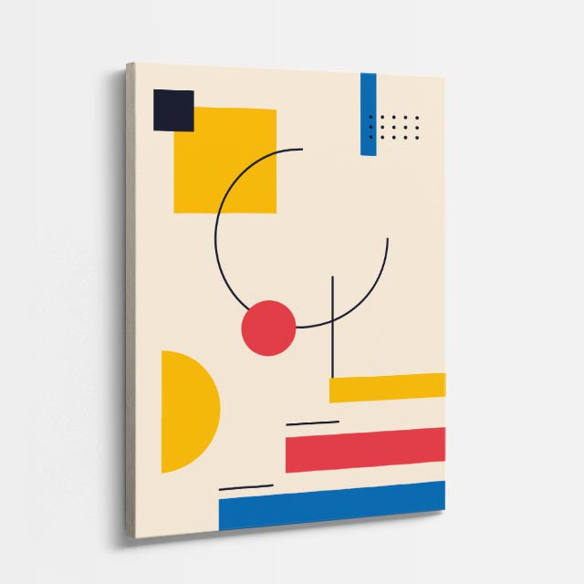 cuadro canvas abstracto geométrico trazos urbanos estilo contemporáneo