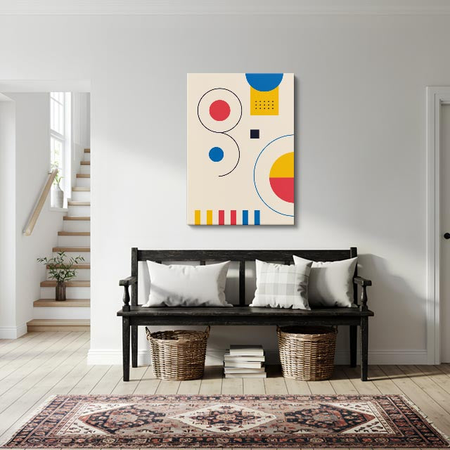 cuadro canvas abstracto geométrico órbita modular estilo contemporáneo