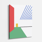 cuadro canvas abstracto geométrico marco primario estilo contemporáneo