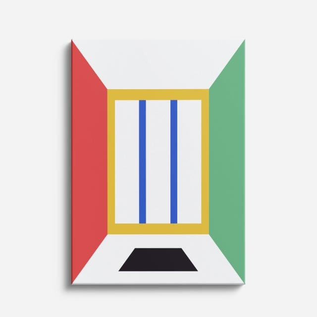cuadro canvas abstracto geométrico bloque urbano estilo contemporáneo