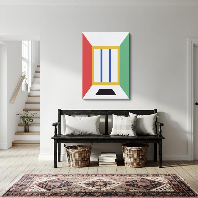 cuadro canvas abstracto geométrico bloque urbano estilo contemporáneo