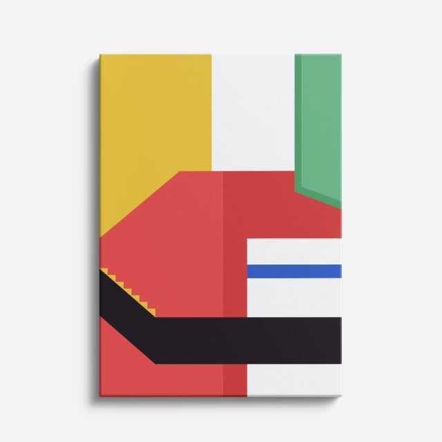 cuadro canvas abstracto geométrico cruce modular estilo contemporáneo