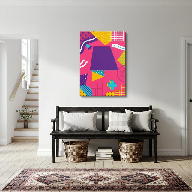cuadro canvas abstracto geométrico muro memphis estilo contemporáneo