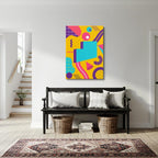 cuadro canvas abstracto geométrico malla hexa estilo contemporáneo