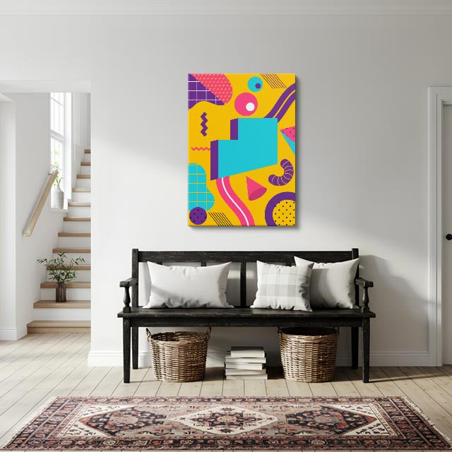 cuadro canvas abstracto geométrico malla hexa estilo contemporáneo