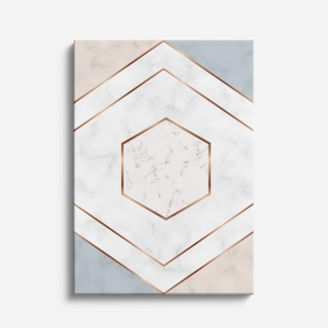cuadro canvas abstracto geométrico hexa de mármol estilo contemporáneo