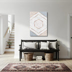 cuadro canvas abstracto geométrico hexa de mármol estilo contemporáneo
